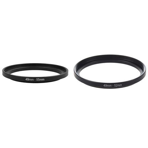 Rise 2 Pcs Camera Lens Filter Replacement Step Up Ring Adapter 49mm