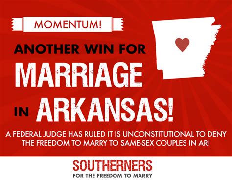 federal judge strikes down arkansas marriage ban adding to national momentum freedom to marry