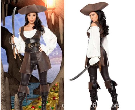 Halloween Women Pirates Costume Set Adult Female Sexy Pirate Cosplay