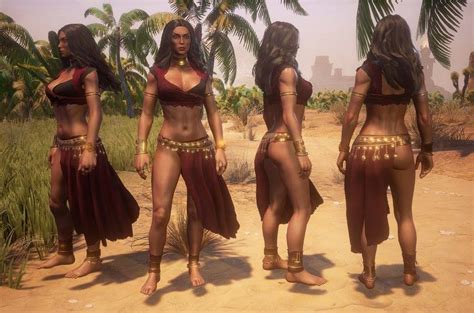 conan exiles shows sexy dancer costume for females and males in new screenshots