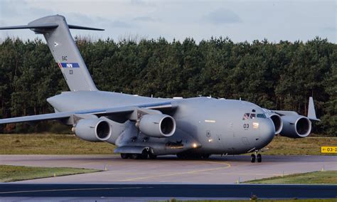 A C 17 Globemaster Iii Sits On The Runway At Cob Speicher Poster Tk