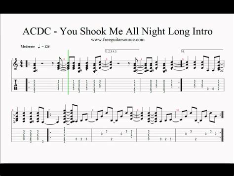 Acdc You Shook Me All Night Long Intro Guitar Lesson Youtube