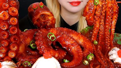 Asmr Octopus Feast Spicy Octopus Mukbang Eating Sounds Youtube