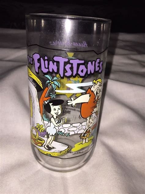 Vintage Flintstones Collectible Glasses 4 First 30 Years 1964 Hardee