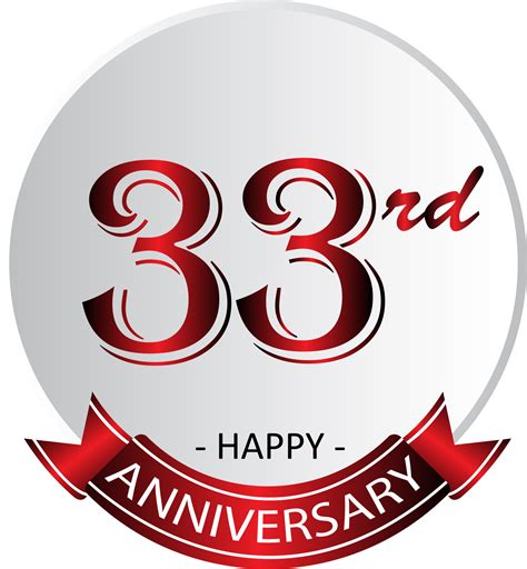 33rd Anniversary Celebration Label 13812351 Png
