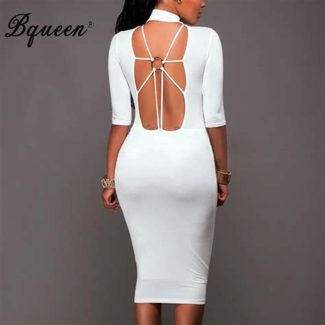 Bqueen 2017 Sexy Halter Hollow Out Backless Bandage Dress In Dresses