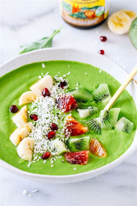 Glowing Green Smoothie Bowl A Tropical Blend Of Mango Pineapple