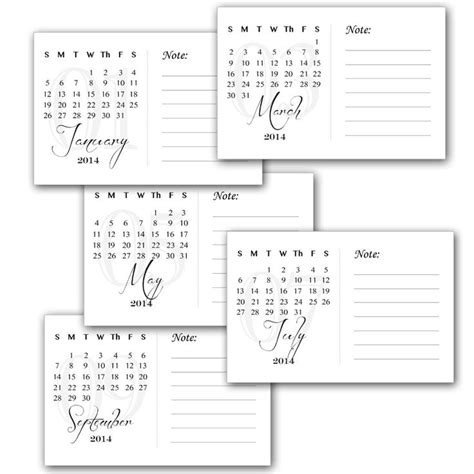 Free 2014 4x6 Printable Calendar Cards Printable S Pinterest