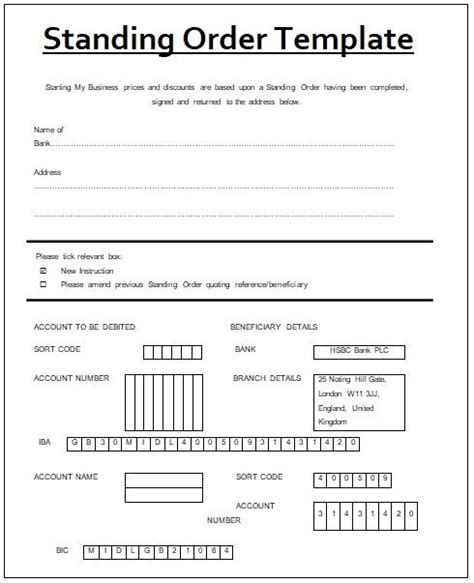 5 Standing Order Templates Free Printable Word And Excel Templates