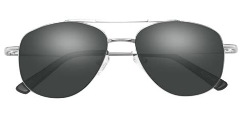 Dwight Aviator Prescription Sunglasses Clear Frame With Gray Lenses