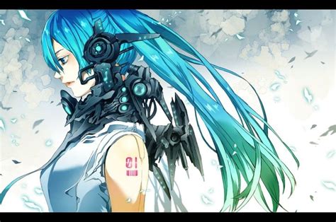 Headphones Tattoos Wings Vocaloid Robots Hatsune Miku Blue Eyes Tie