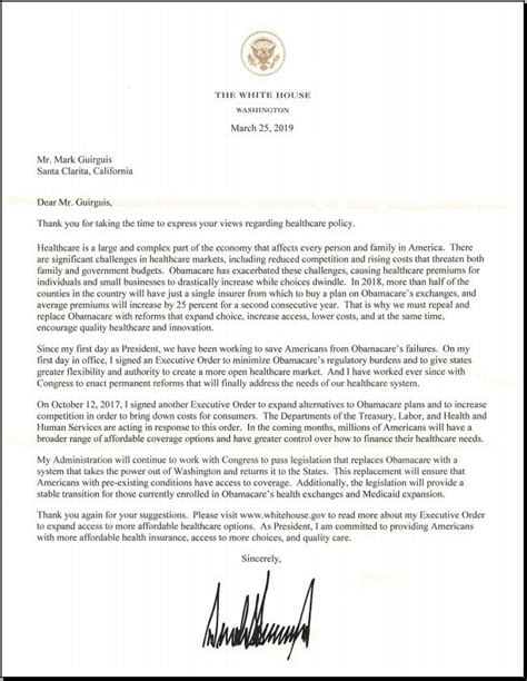 • a letter to the president should be addressed as follows: A letter from the President of the United States regarding ...
