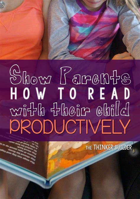Show Parents How To Read With Their Child Productively Literacy