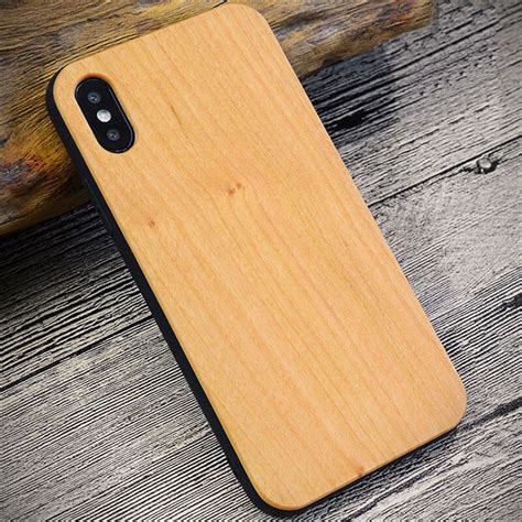 Tpu Log Phone Case For Iphone X Wood Case Natural Wooden Cover For