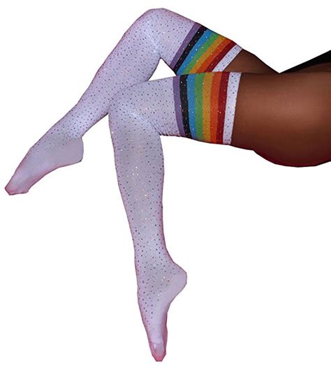 Sexy Night Club Socks Disco Dance Thigh Drilling Shiny Rhinestone Over