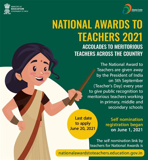 National Teachers Award 2021 Self Nomination Registration Begins