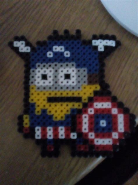 Minion Captain America Perler Beads Hama Beads Fuse Beads Minions Bob