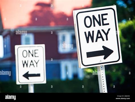 One Way Street Signs Stock Photo Alamy