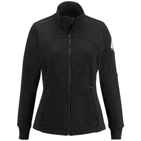 Bulwark Fr Womens Full Zip Fleece Jacket In Black Sez3bk