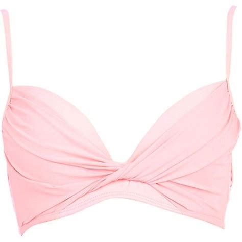 River Island Light Pink Twisted Bodice Bikini Top Bikini Tops Pink