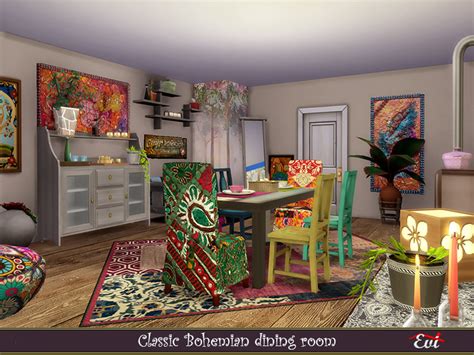 Classic Bohemian Dining Room By Evi From Tsr • Sims 4 Downloads