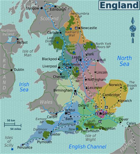 Regions Of England Map