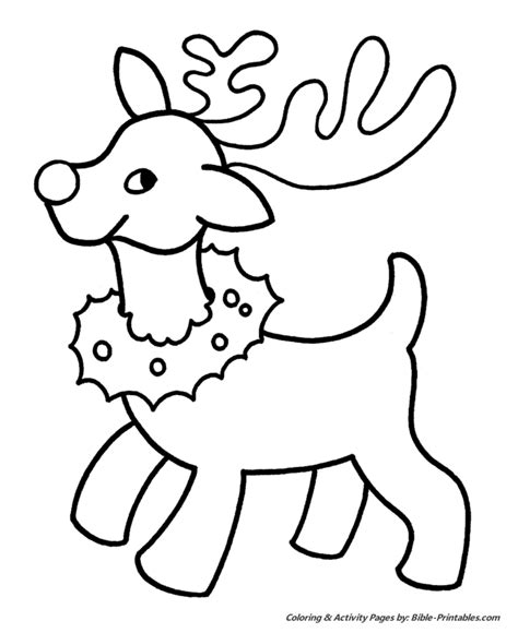 Easy Pre K Christmas Coloring Pages Christmas Reindeer