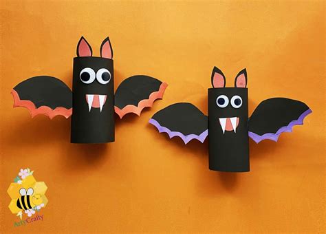3d Easy Halloween Toilet Paper Roll Bat Craft Arty Crafty Bee