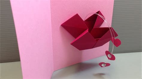 Origami Valentine Popping Heart Card Make Your Own Youtube