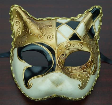 Traditional Venetian Cat Mask Black Cat Masquerade Mask Cat Mask