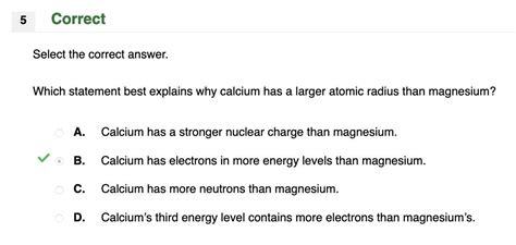 Which Statement Best Explains Why Calcium Has A Larger Atomic Radius