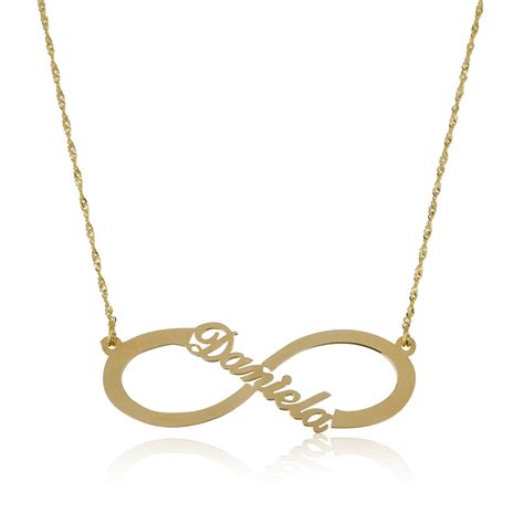 Love Personalized Infinity Name Necklace 14k Yellow Gold Persjewel
