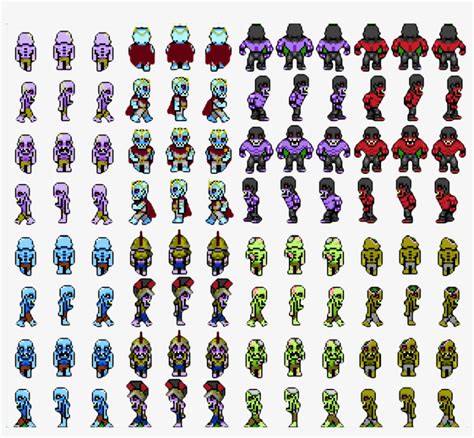 Zombie Pixel Zombie Sprite Sheet Free Transparent Png Download Pngkey
