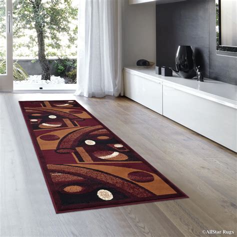 Allstar Burgundy Abstract Modern Area Carpet Rug Runner 2 0 X 7 2