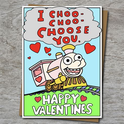 I Choo Choo Choose You Happy Valentines Day Greeting Card Etsy