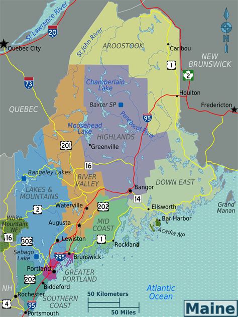 Map Of Maine Usa