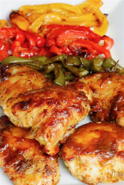 One Pan Oven Baked Chicken And Peppers Recipe Easy
