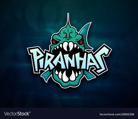 Piranhas Emblem Logo For Sports Team Royalty Free Vector