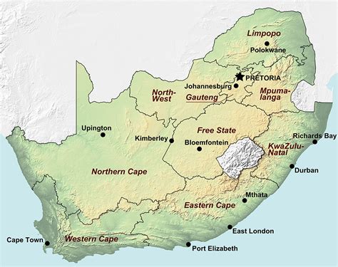 South Africa Map Greatest Africa