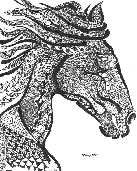 Zentangle Art Horse Zentangle Horse Black And White Zentangle Art