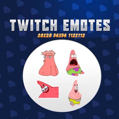 Twitch Patrick Star Emote Pack Twitch Emote Pack Cute Twitch Etsy