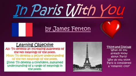 In Paris With You James Fenton Love And Relationships Poetry