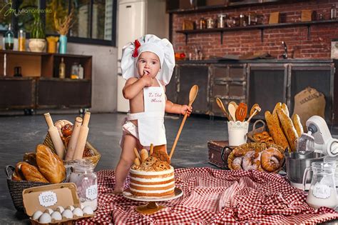 Little Chef Cook In The Real Kitchen With Her Very First Cake On