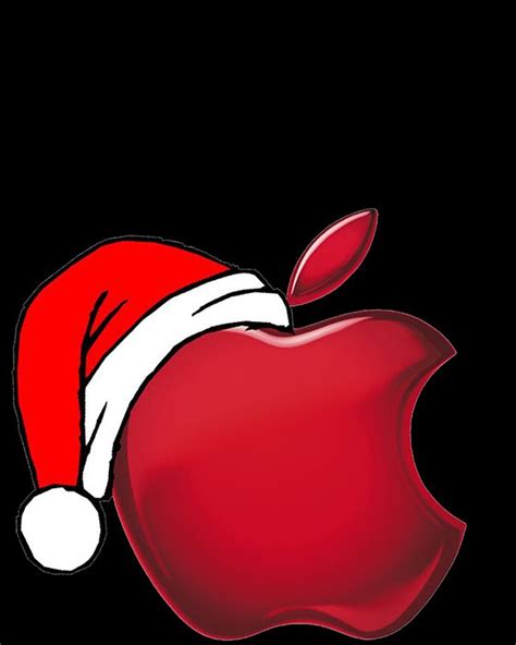 Christmas Apple Logo Christmas Apple Santa Red Holidays Winter