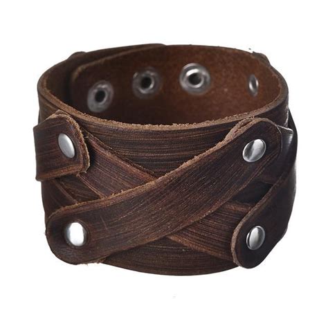 Vintage Wide Cuff Leather Leather Bracelet Genuine Leather Bracelet