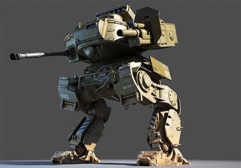 Mech Tank Usa By Robotize Mech Tank Low Poly D Model Ready For