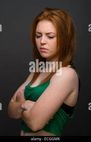 A Moody Defiant Ginger Haired Freckled Skinned Year Old Slim