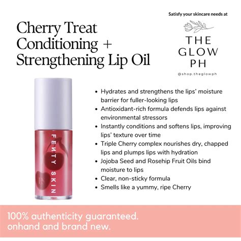 fenty skin cherry treat conditioning strengthening lip oil 5 6ml the glow ph shopee