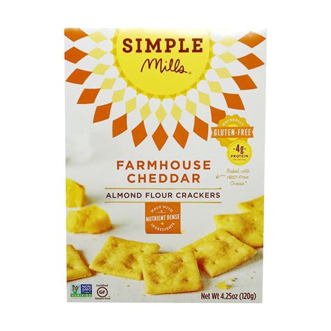 Simple Mills Farmhouse Cheddar Almond Flour Crackers 4 25 Oz Simple