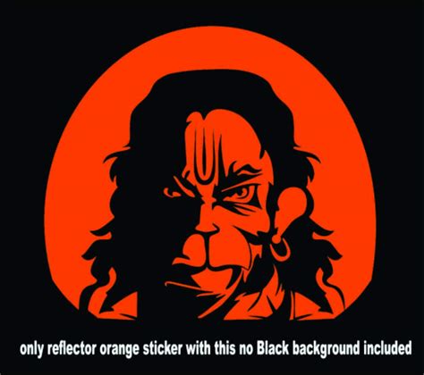 Ss Stickers Hanuman And Jai Bajrangbali Reflector Sticker 5 Inch X 4